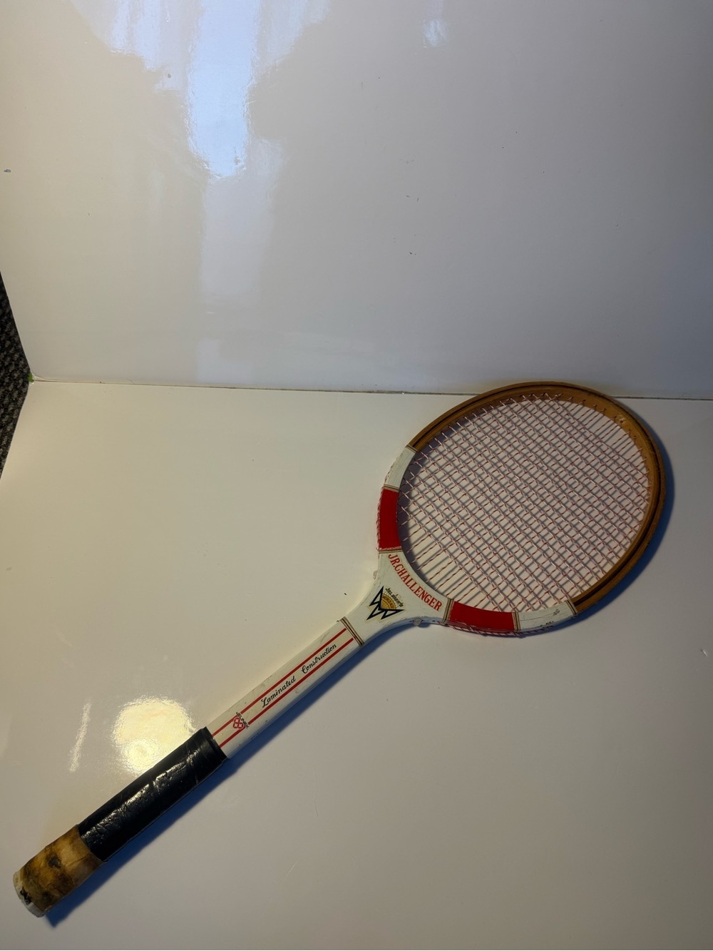 Vintage Jelinek JR Challenger Wooden Tennis Racket Model T-12 Taiwan